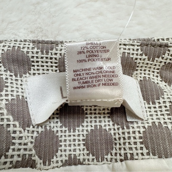 NWT LOFT Ecru Polka Dot Mini Skirt Latte Dot Taupe Cream Size 8 - Picture 11 of 11